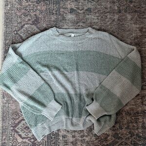 Wishlist Green and Gray Striped Sweater